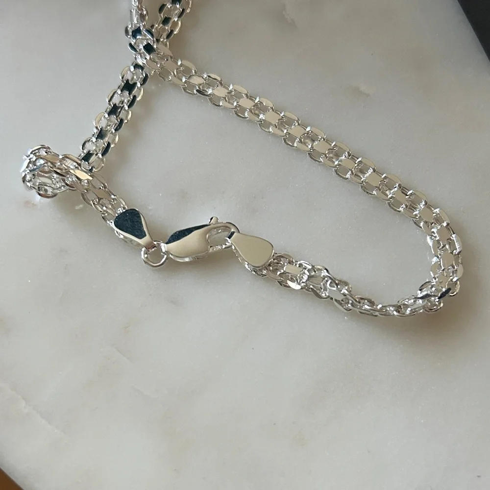 925 Sterling Silver made in Italy 20 inch‎ mariner Chain Necklace